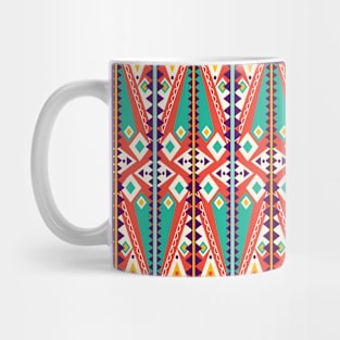 Orange and Teal Tribal Geometry Mug